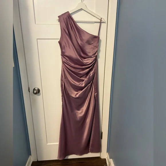 lavender satin bridesmaid dresses Halter Straps Lavender Chiffon Bridesmaid Dress – FancyVestido main image 1